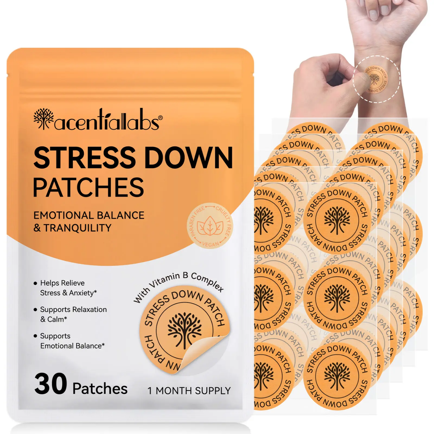 Anti-Stress Patches For Relaxation  & Emotional Balance – 30 Pack